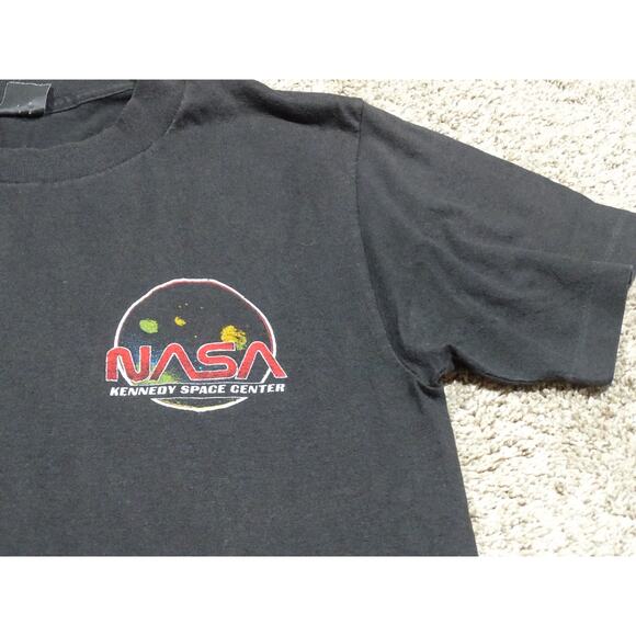 Vtg 80s NASA Kennedy Space Center Single Stitch T-Shirt Space Shuttle Graphic Sm - Picture 3 of 8